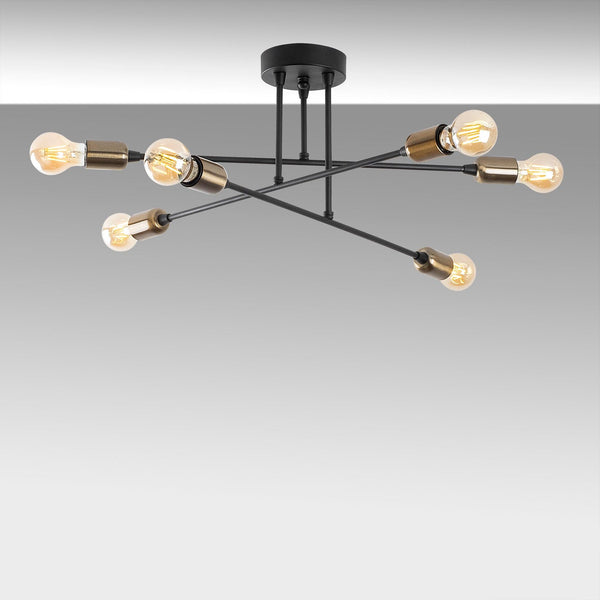 Lustra Fleur Chandelier, Negru, 66x66x27 cm