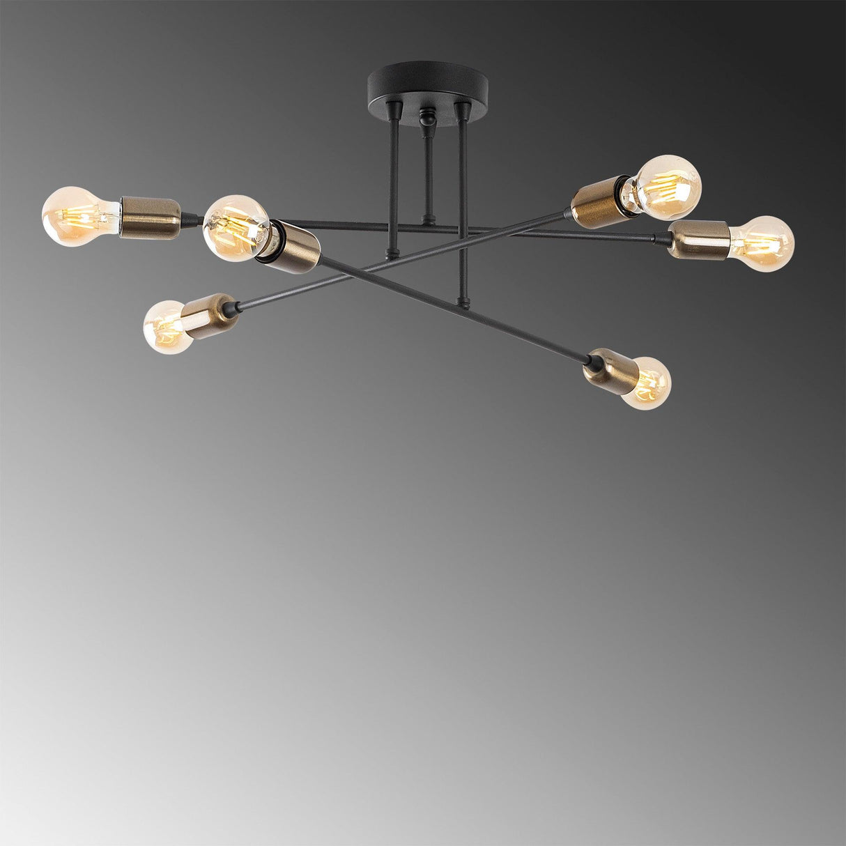 Lustra Fleur Chandelier, Negru, 66x66x27 cm
