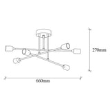 Lustra Fleur Chandelier, Negru, 66x66x27 cm