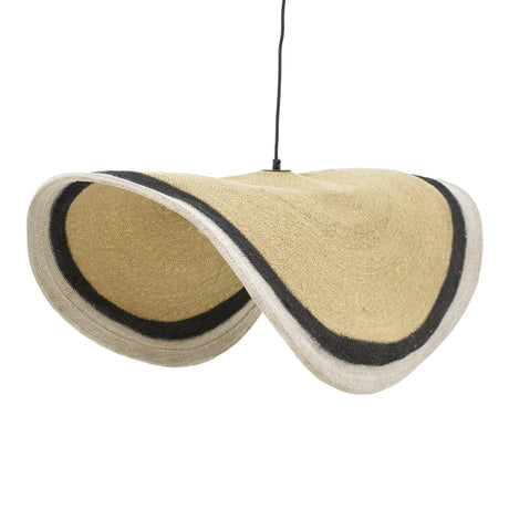 Lustra Hatchie natur negru alb ratan fier, 120x120x144 cm