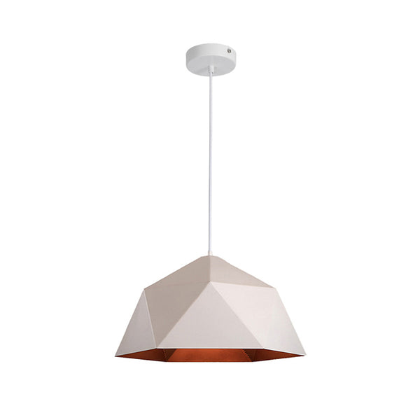 Lustra Hazmi metal, alb-auriu, 38x38x120 cm