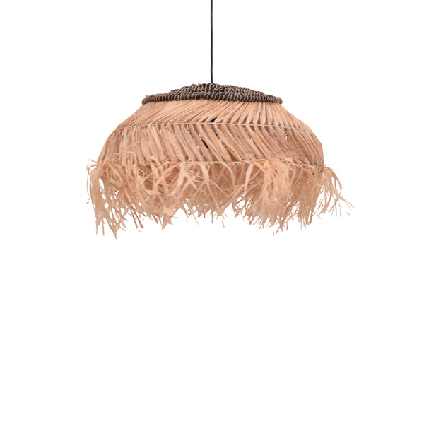 Lustra Hengiole din fibre eco, negru-Natural, 60x60x40 cm