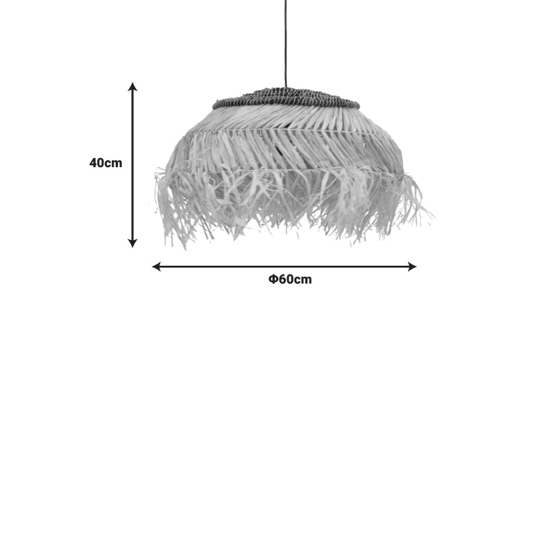 Lustra Hengiole din fibre eco, negru-Natural, 60x60x40 cm, detaliu produs