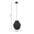 Lustra Kelsy metal, negru, 30x30x122 cm, perspectiva suplimentara