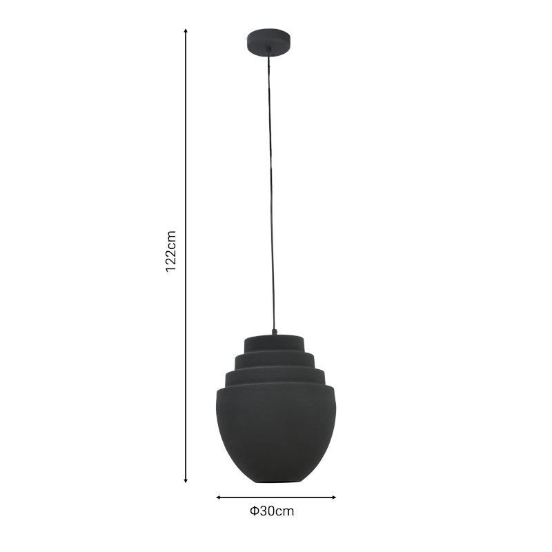 Lustra Kelsy metal, negru, 30x30x122 cm
