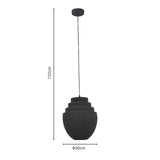 Lustra Kelsy metal, negru, 30x30x122 cm