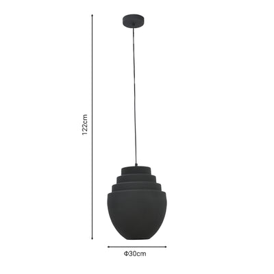 Lustra Kelsy metal, negru, 30x30x122 cm, perspectiva suplimentara