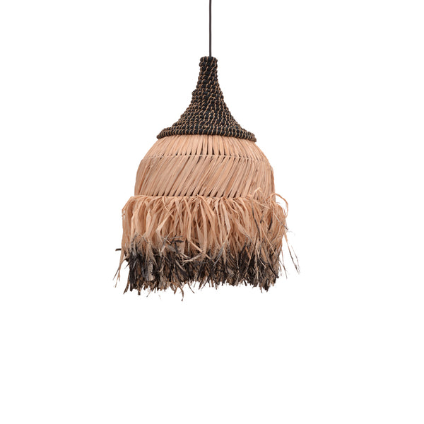 Lustra Kentel din fibre eco, Natural negru, 35x35x50 cm