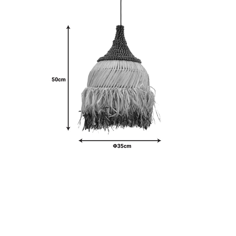 Lustra Kentel din fibre eco, Natural negru, 35x35x50 cm, detaliu produs