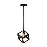 Lustra Kibe negru din metal, 22x22x100 cm