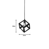 Lustra Kibe negru din metal, 22x22x100 cm