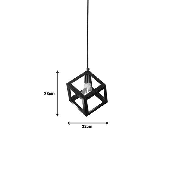 Lustra Kibe negru din metal, 22x22x100 cm