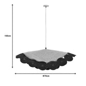 Lustra Kono, Natural-negru, 70x70x100 cm, foto produs
