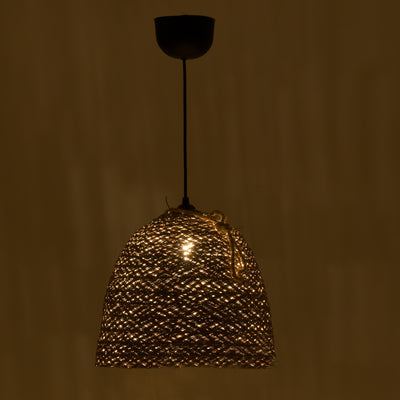 Lustra Lamper din rachita, Natural, D30x82 cm, imagine suplimentara