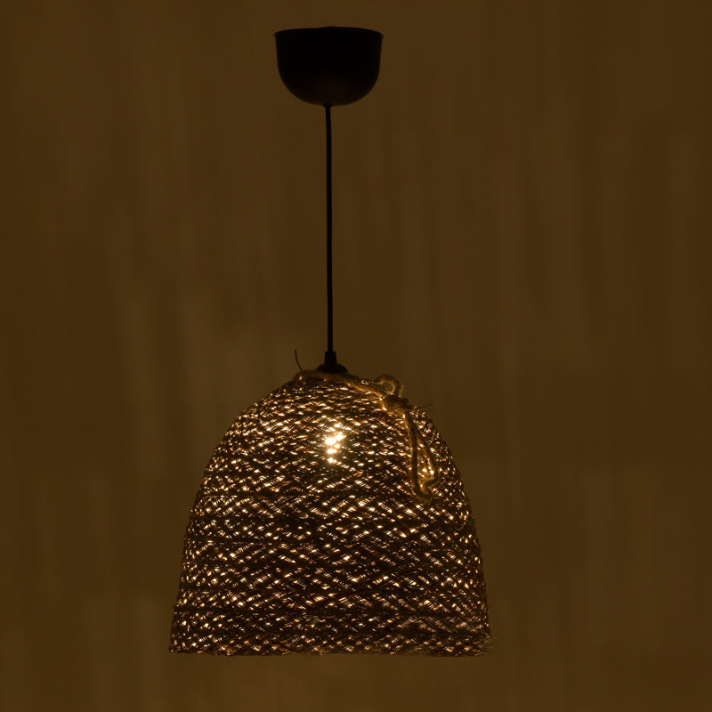 Lustra Lamper din rachita, Natural, D30x82 cm, imagine suplimentara