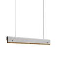 Lustra LED Rafmole metal alb si lemn 120x2x100 cm