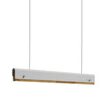 Lustra LED Rafmole metal alb si lemn, 120x100 cm