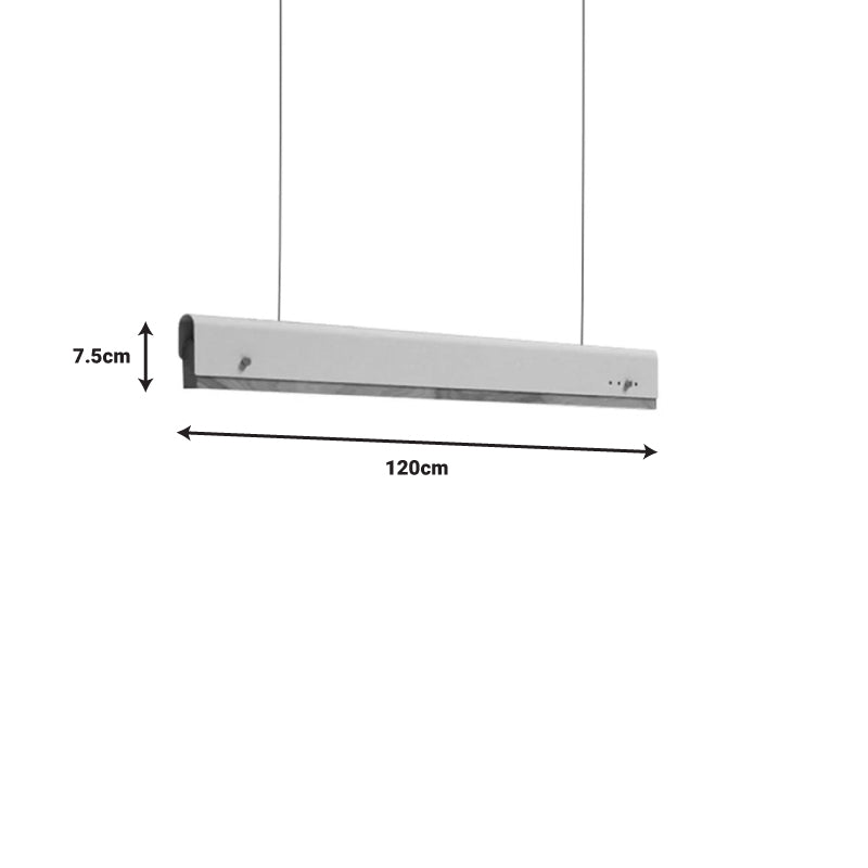 Lustra LED Rafmole metal alb si lemn, 120x100 cm