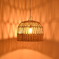 Lustra (lemn de bananier) Erdon Boho, Natural, 60x60x45 cm, imagine suplimentara