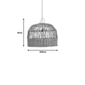 Lustra (lemn de bananier) Erdon Boho, Natural, 60x60x45 cm, detaliu produs