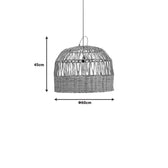 Lustra (lemn de bananier) Erdon Boho, Natural, 60x60x45 cm, detaliu produs