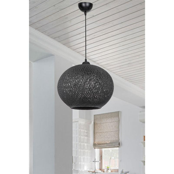 Lustra Leshia Ε27, Negru - Maro, D38x75 cm