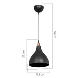 Lustra Lofty, metal, 18x18x22 cm - Negru