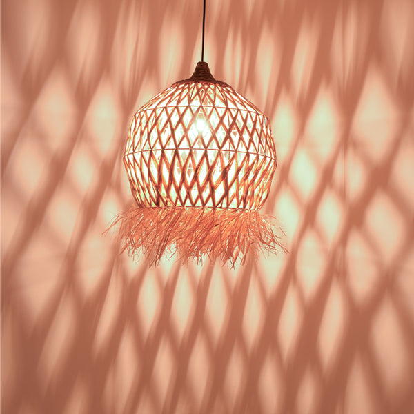 Lustra Marjione din fibre eco, Natural, 45x45x55 cm