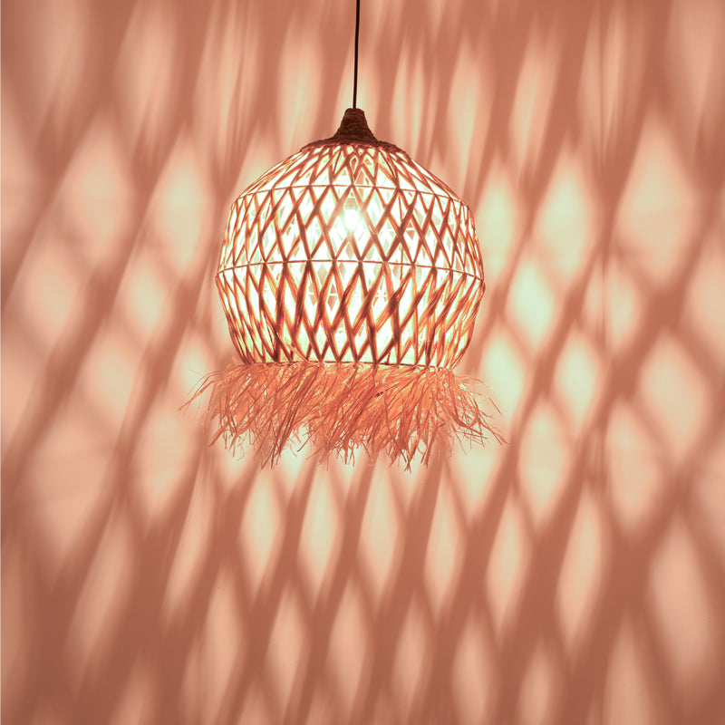 Lustra Marjione din fibre eco, Natural, 45x45x55 cm, imagine suplimentara
