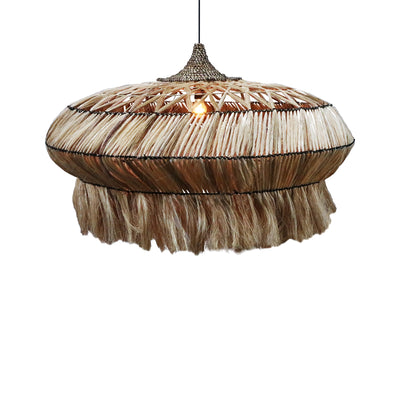 Lustra Merdone lemn de abaca Natural 110x110x65+ cm