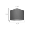 Lustra Momoa abajur din tesatura, gri, 30x30x21 cm, perspectiva suplimentara