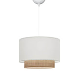 Lustra Newbay tesatura si mat, alb-Natural, D30x20 cm