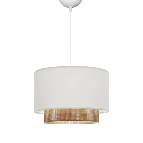Lustra Newbay tesatura si mat, alb-Natural, D30x20 cm