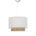 Lustra Newbay tesatura si mat, alb-Natural D30x20 cm