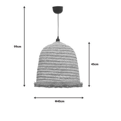 Lustra Nolie din rachita, Natural, D40x99 cm, detaliu produs