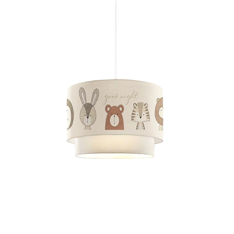 Lustra pentru copii PWL-1096, PVC, D30x20 cm - Alb-Gri-Maro