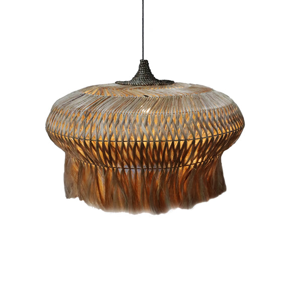 Lustra Pozarne din lemn de abaca, Natural, 90x90x55 cm