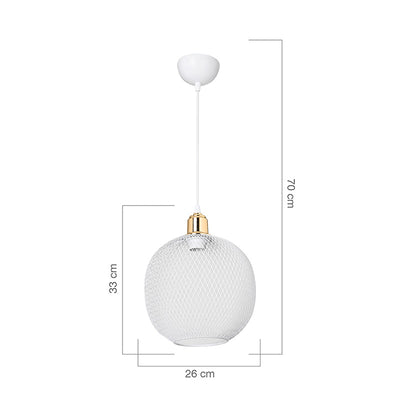 Lustra PWL-0977, alb-auriu, D26x33 cm, perspectiva suplimentara