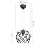 Lustra PWL-1021, Negru, 23x23x60 cm