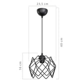Lustra PWL-1021, Negru, 23x23x60 cm, perspectiva suplimentara