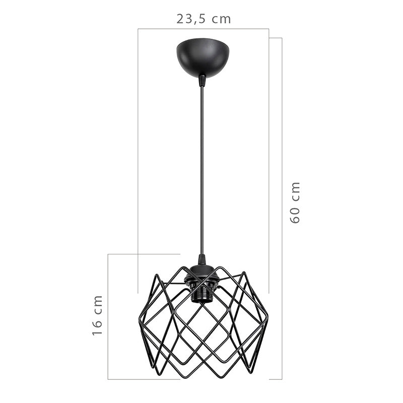 Lustra PWL-1021, Negru, 23x23x60 cm, perspectiva suplimentara