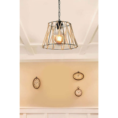 Lustra PWL-1114, negru-bej, 30x30x54 cm, imagine suplimentara