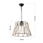 Lustra PWL-1114, negru-bej, 30x30x54 cm, perspectiva suplimentara
