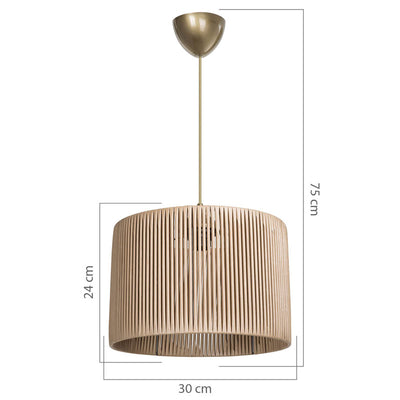 Lustra PWL-1118, Natural, 30x75 cm, perspectiva suplimentara