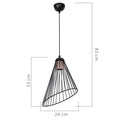 Lustra PWL-1192, negru, 24x83 cm, perspectiva suplimentara