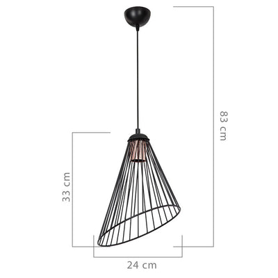 Lustra PWL-1192, negru, 24x83 cm, perspectiva suplimentara