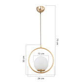 Lustra PWL-1193, auriu, 26x75 cm, perspectiva suplimentara