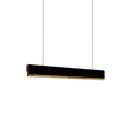 Lustra Rafmole LED metal negru si lemn 120x2x100 cm