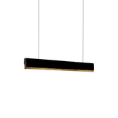 Lustra Rafmole LED metal negru si lemn 120x2x100 cm