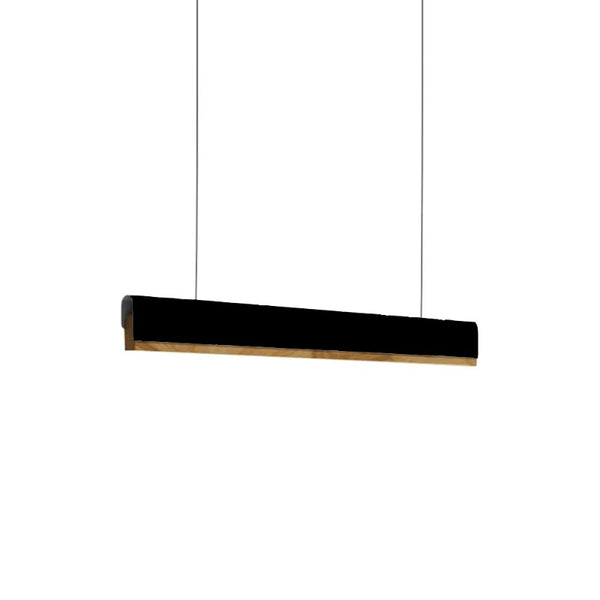 Lustra Rafmole LED metal negru si lemn, 120x100 cm